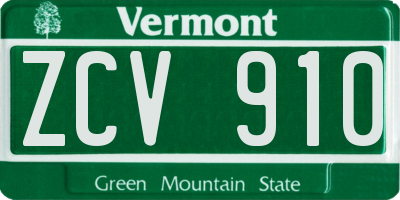 VT license plate ZCV910