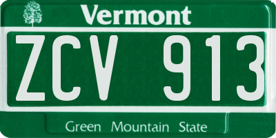 VT license plate ZCV913