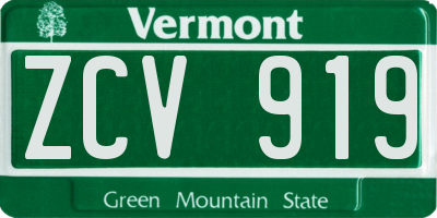 VT license plate ZCV919