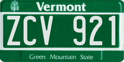 VT license plate ZCV921