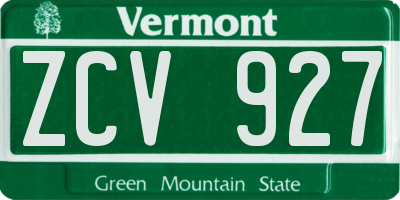 VT license plate ZCV927