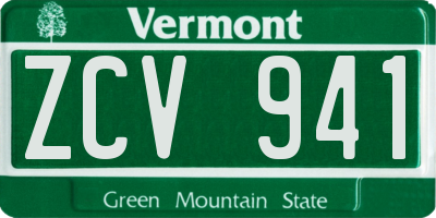 VT license plate ZCV941