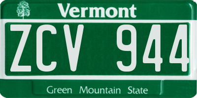 VT license plate ZCV944