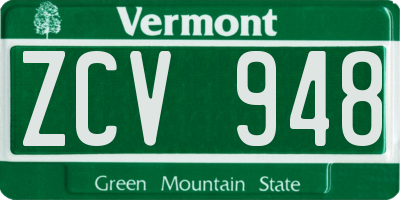 VT license plate ZCV948