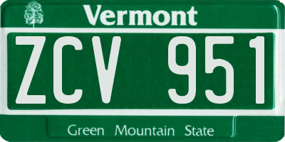 VT license plate ZCV951