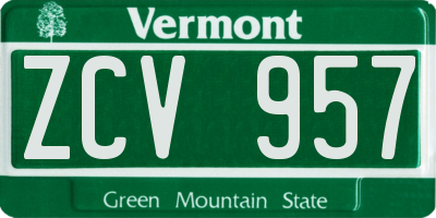 VT license plate ZCV957