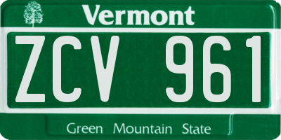 VT license plate ZCV961