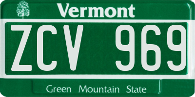 VT license plate ZCV969