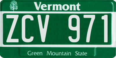VT license plate ZCV971