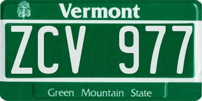 VT license plate ZCV977