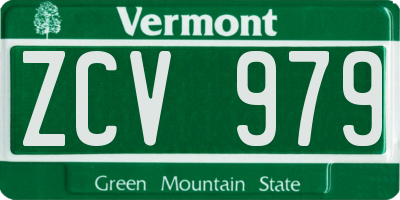 VT license plate ZCV979