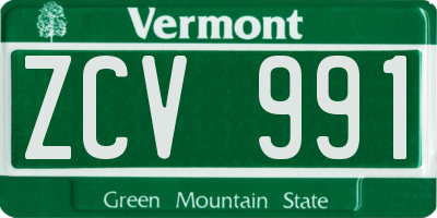 VT license plate ZCV991