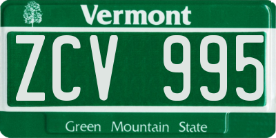 VT license plate ZCV995