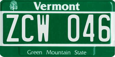 VT license plate ZCW046