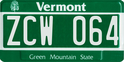 VT license plate ZCW064
