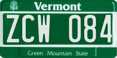 VT license plate ZCW084