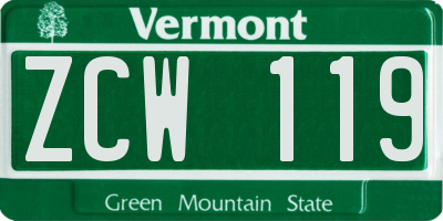 VT license plate ZCW119