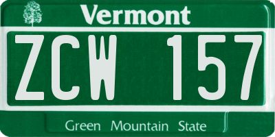 VT license plate ZCW157