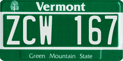 VT license plate ZCW167