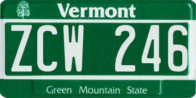 VT license plate ZCW246