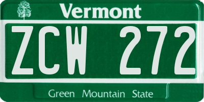 VT license plate ZCW272