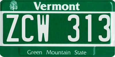 VT license plate ZCW313