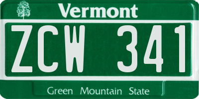 VT license plate ZCW341