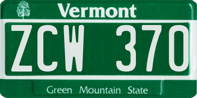 VT license plate ZCW370