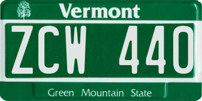 VT license plate ZCW440