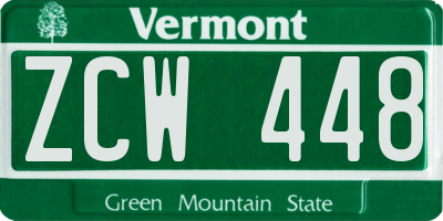 VT license plate ZCW448