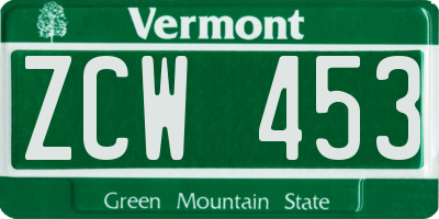 VT license plate ZCW453