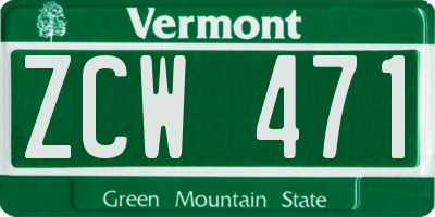 VT license plate ZCW471