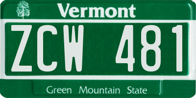 VT license plate ZCW481