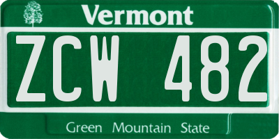 VT license plate ZCW482