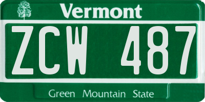 VT license plate ZCW487
