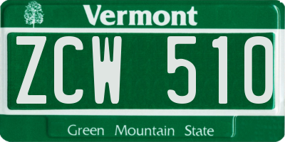 VT license plate ZCW510