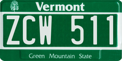 VT license plate ZCW511