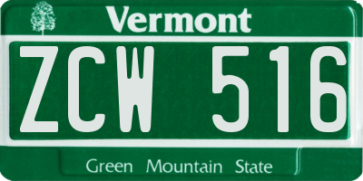 VT license plate ZCW516
