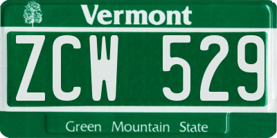 VT license plate ZCW529