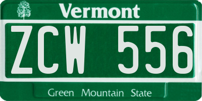 VT license plate ZCW556