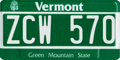 VT license plate ZCW570