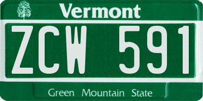 VT license plate ZCW591