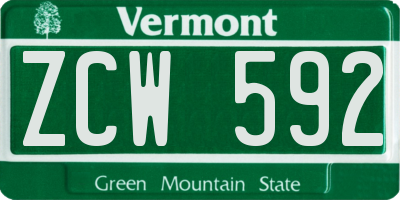 VT license plate ZCW592