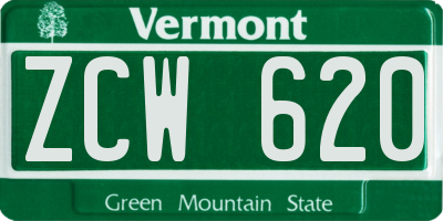 VT license plate ZCW620