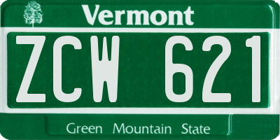 VT license plate ZCW621