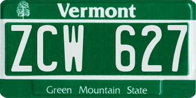 VT license plate ZCW627