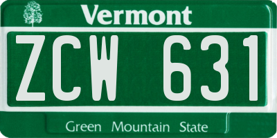 VT license plate ZCW631