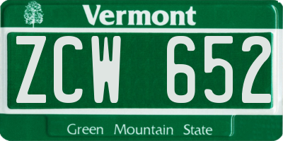 VT license plate ZCW652