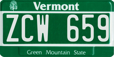 VT license plate ZCW659