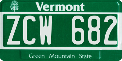 VT license plate ZCW682